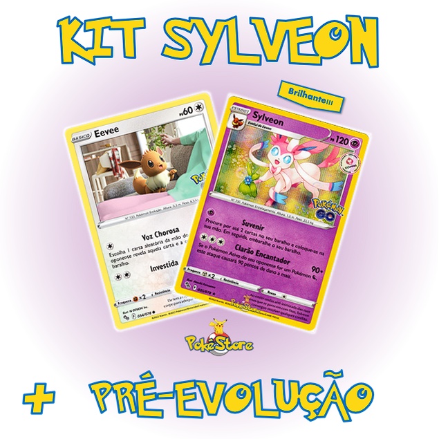 Kit Carta Pokémon Todas Evoluções Do Eevee
