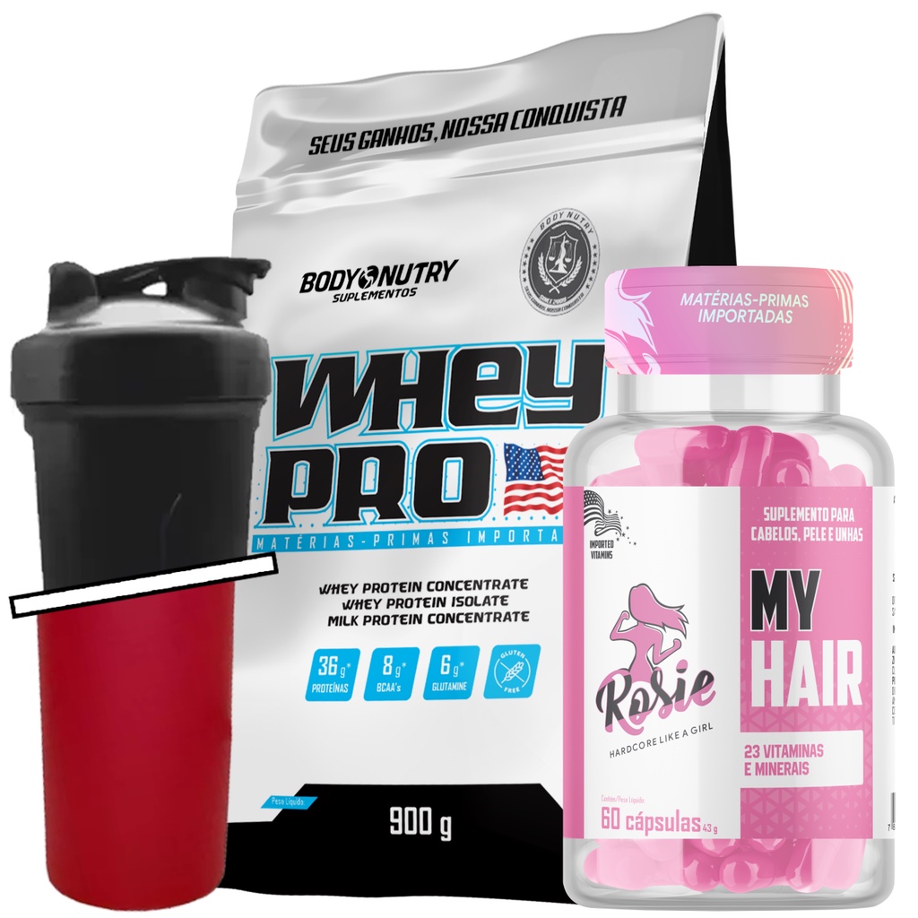 Kit Whey Protein + My Hair 60 Cápsulas