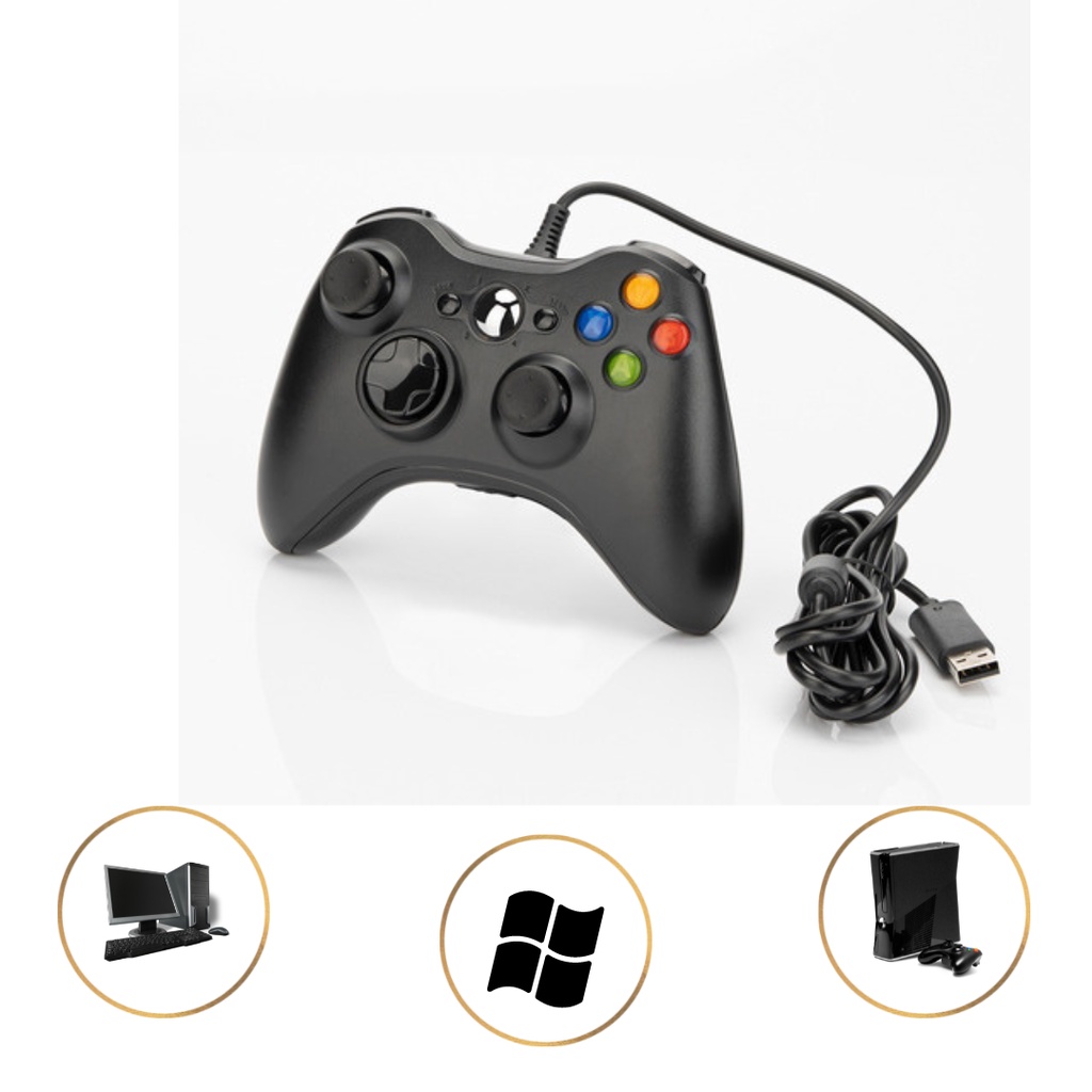 Controle Com Fio Para Xbox 360 Notebook Computador Pc 360