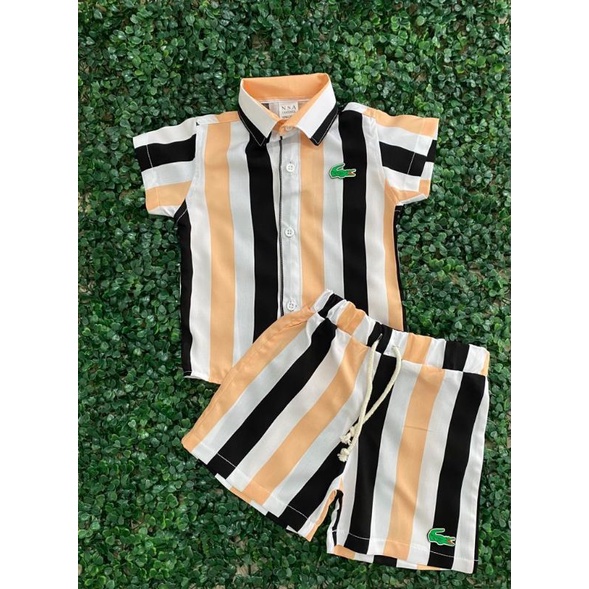 conjunto Mauricinho liso e floral 6 meses a 8 anos