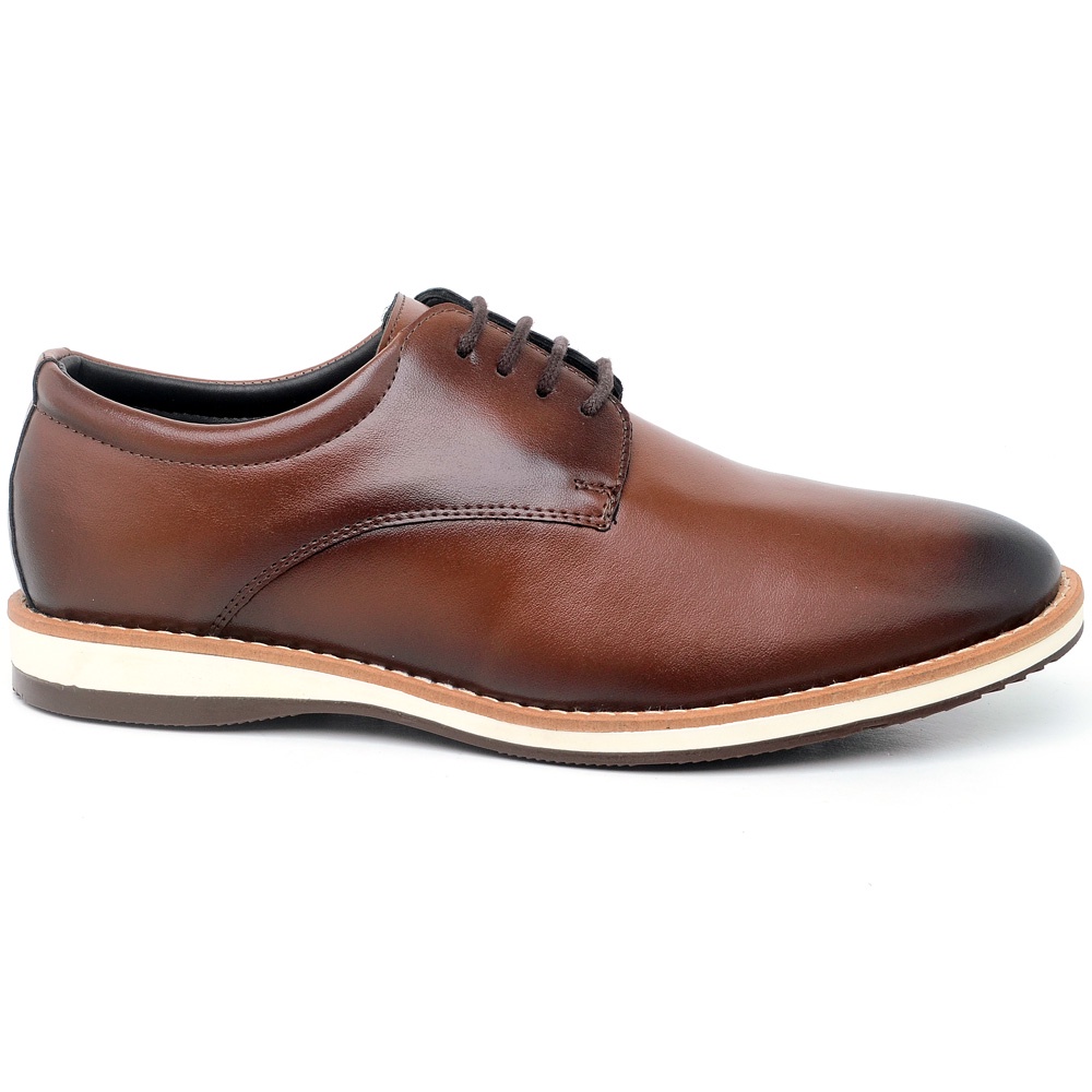 Sapato Casual Masculino Oxford Derby Social Couro Sintético Confortável Elegante Estiloso Moderno Esporte Fino Clássico da Moda com Sola de Borracha e Bico Redondo Preto Marrom 37 38 39 40 41 42 43 44 Calçado Homem Masculina