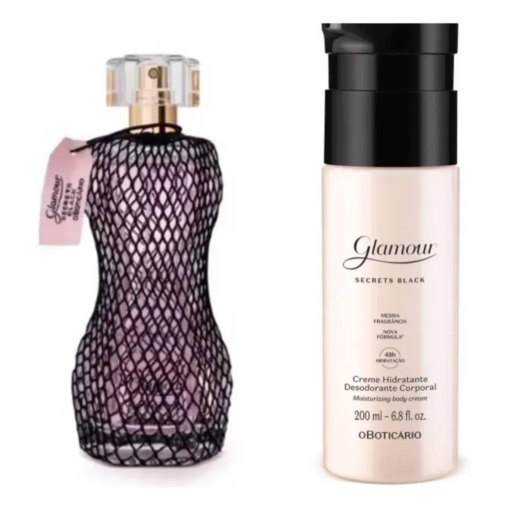 Perfume Feminino Desodorante Colônia 75ML Glamour Secrets Black