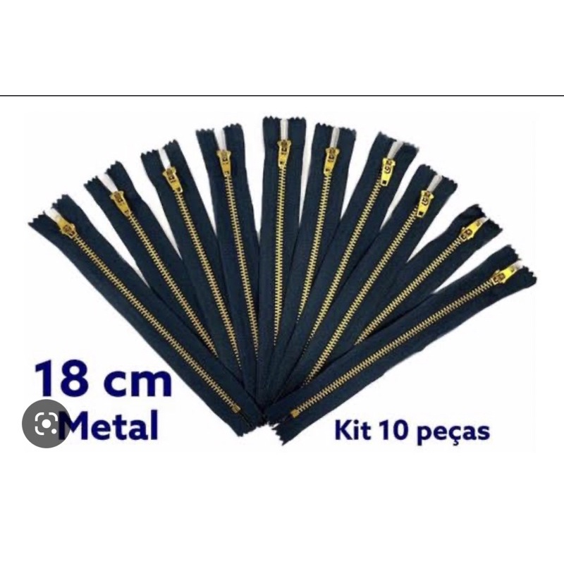 zíper metal para calça jeans azul marinho e preto vários tamanhos