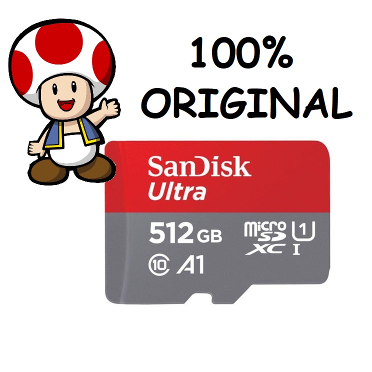 Cartão Sandisk 512GB Micro SD Original para Nintendo Switch Câmera Smartphone