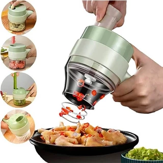 Triturador Cortador Elétrico Multifuncional Para Vegetais E Carnes Alho Aço Inoxidável Elétrico De Legumes 4 Em 1 Sem Fio em Oferta na Shopee