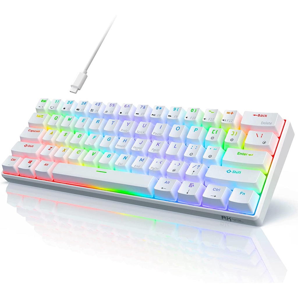 Royal Kludge RK61 Mechanical Keyboard 61 Keys bluetooth Wired Dual Mode ...