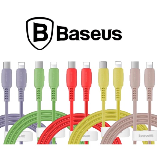 Cabo Baseus Colorful - USB-C Para Lightning 18W 1.2m Para iPhone - Várias Cores