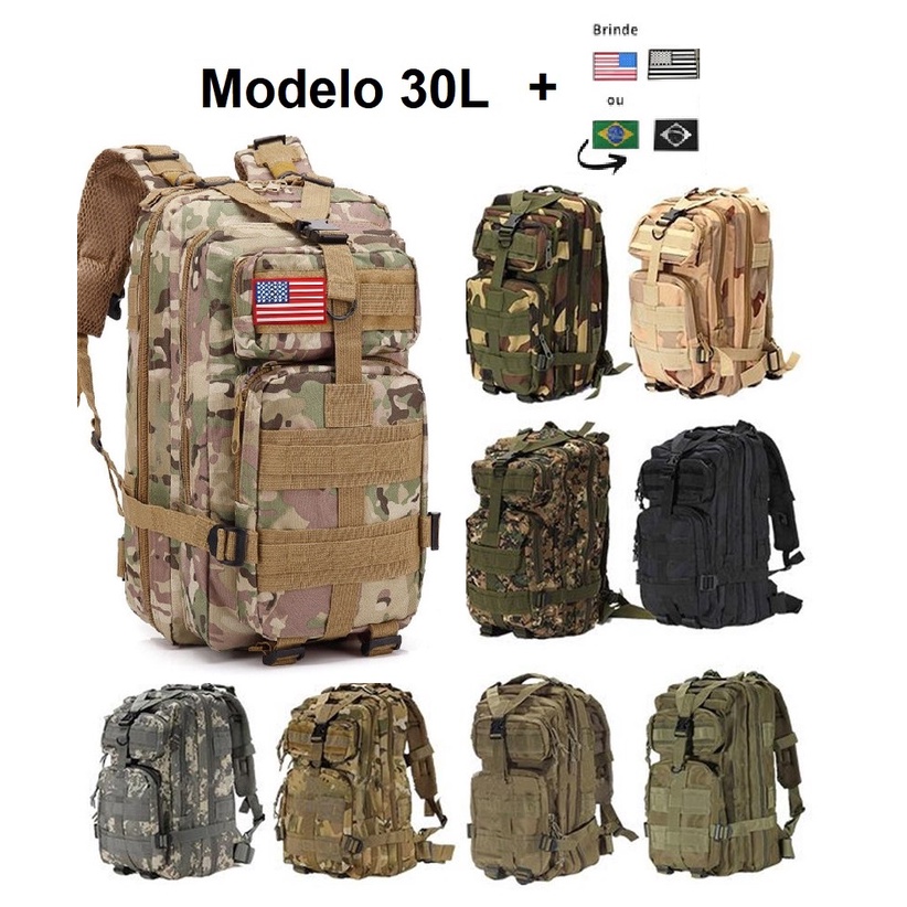 Mochila 30L Estilo Militar Imperme vel Camping Para Viagens Acampamento 