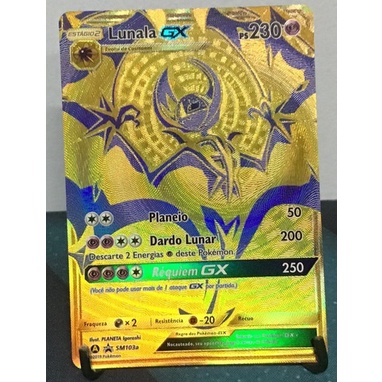 Lunala GX Gold - Carta Ultrarara SP - Coleção Secreta/Clássica de  Celebrações 25 anos - Pokemon TCG - Original Oficial COPAG - Edição  Limitada