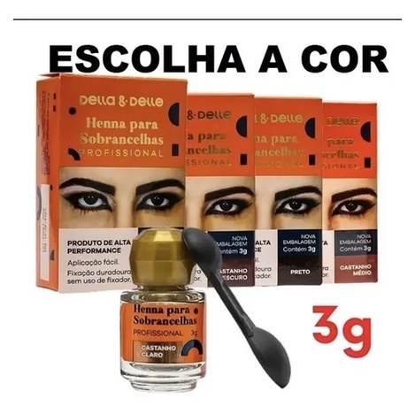 Henna Della e Delle 3g para Sobrancelhas Varias cores- Envio Imediato ...