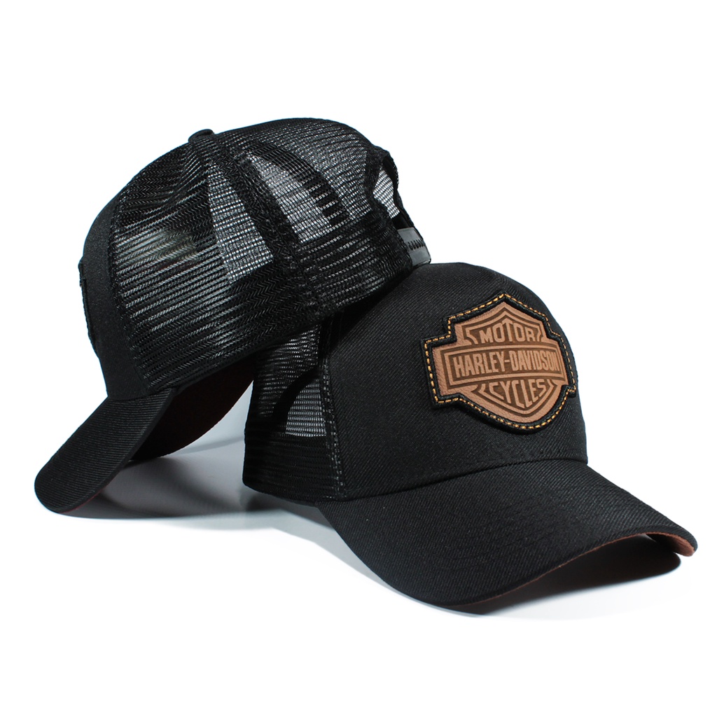 Boné Trucker Aba Curva Harley-davidson Forrado Motor Motos Linha Premium Envio Imediato Para Todo Brasil