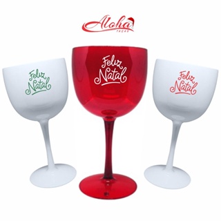 Kit 30 Taças Gin Vodka Drink 580ml Acrílica FELIZ NATAL - Aloha