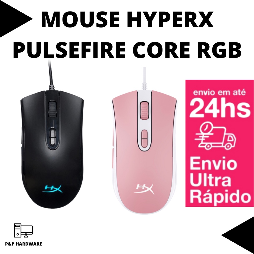 Mouse Gamer HyperX Pulsefire Core RGB, 6200 DPI, 7 botões programáveis