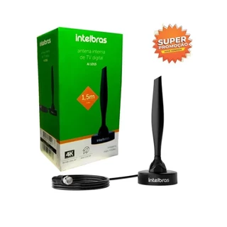Antena Digital Para TV UHF - HDTV Interna Com Imagens HD 4K Intelbras AI 1015 - 1,5 Metros Compatível com Todas os Modelos de TVS SKU 4140009