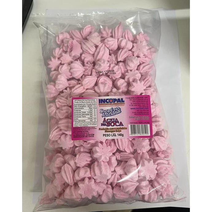 Mini Suspiros Artesanal 140g Rosa aprox. 200 unid. | Shopee Brasil
