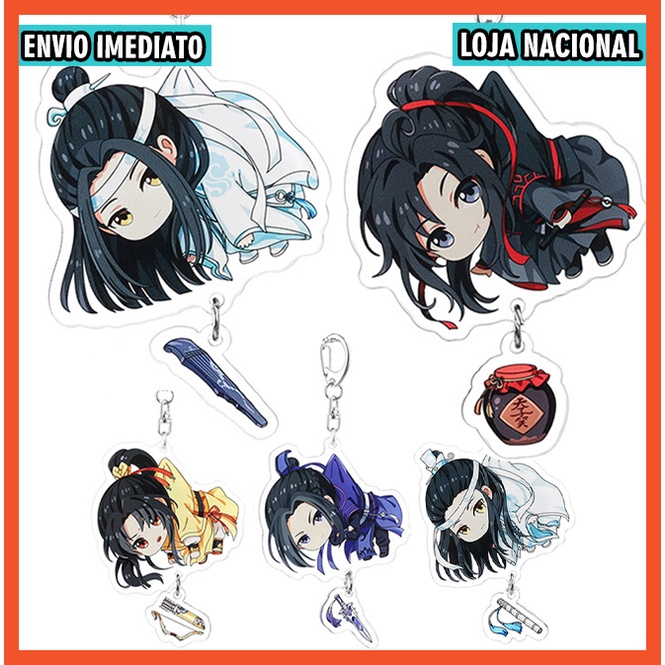 Mo Dao Zu Shi Manhua - Chaveiro em Acrílico - Personagens: Lan Zhan - Wei Wuxian - Jian Cheng - Lan XiChen - Jin Ling