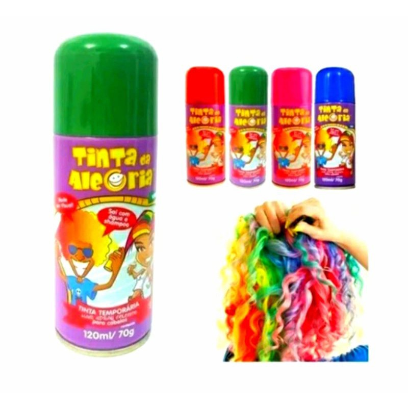 Tinta Spray para Cabelo Colorido Temporária 120mL - Apollo Festas