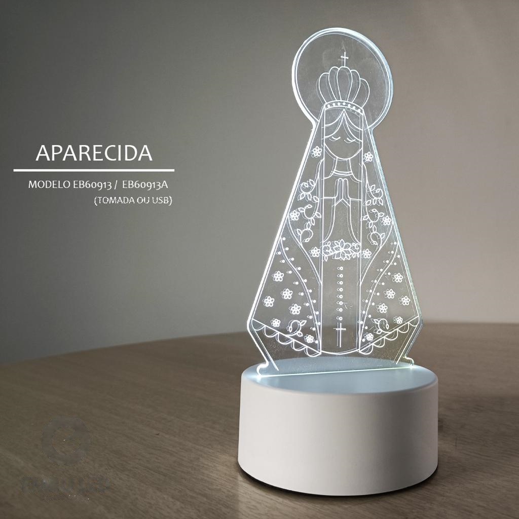 LUMINÁRIA NOSSA SENHORA APARECIDA LED 3D ABAJUR