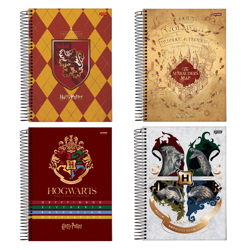 Caderno Espiral Universitário Harry Potter 96 Folhas Jandaia