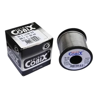 Solda Estanho 2.4mm 50x50 Fio Cheio Cobix Carretel Preto de 500g