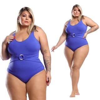 Maiô Plus Size Body Feminino Blogueira Confortável Leve Verão Moda Praia Extra G Detalhe Argola