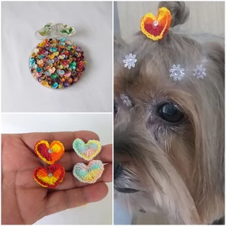 Lacinhos para pet de coração (PP) Kit com 10 unidades