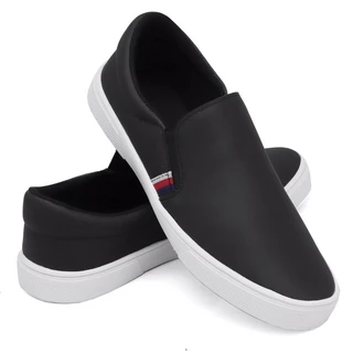 Tênis Iate Slip on Calce Fácil Original Hype Shoes Com Tira Lateral - Preto - Unissex