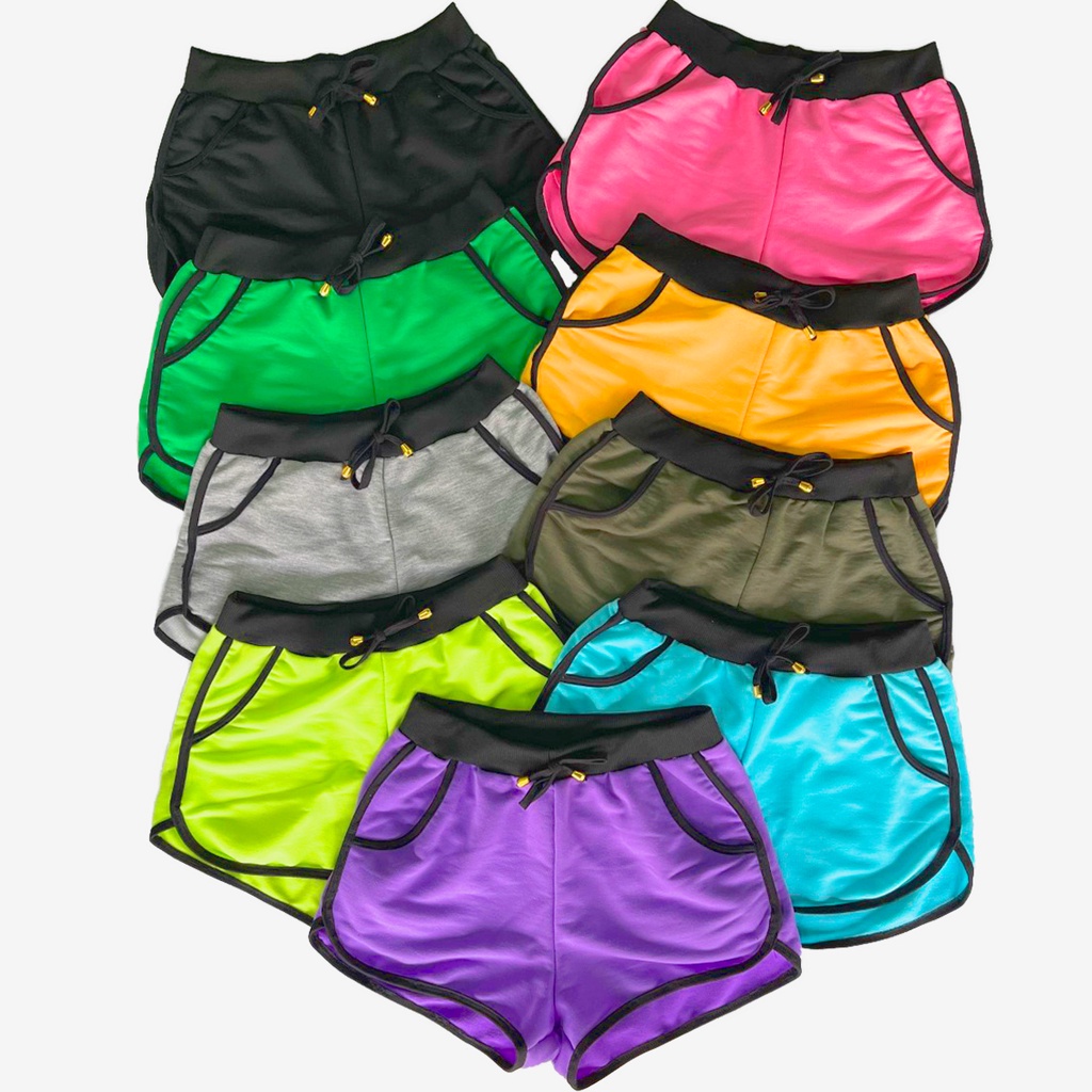 Kit 4 Shorts Feminino Ribana Canelado Tipo Moletom Atacado