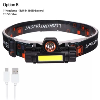 KIT Lanterna de Cabeça Led COB Caminhada Pesca Ciclismo High Power COM IMÃ mt101