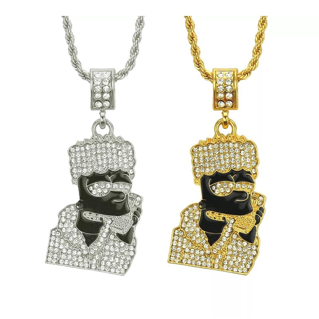 Colar corrente ice cravejado em zircônias Bart Prateado e Dourado