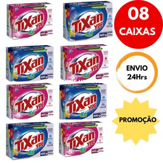 Kit 8 Caixas De Sabão Em Pó Tixan Ypê 400 Gramas