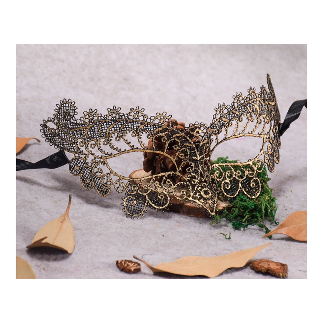 Máscara Dourada Feminina Baile Veneziana Halloween Renda Mod14 Shopee