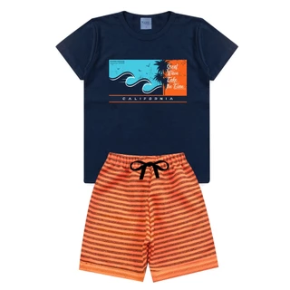 Conjunto Infantil Menino masculino Camiseta e Bermuda L20
