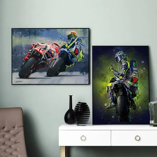 Quadro decorativo 2 peças 40x60 3mm moto decoração para casa sala quarto