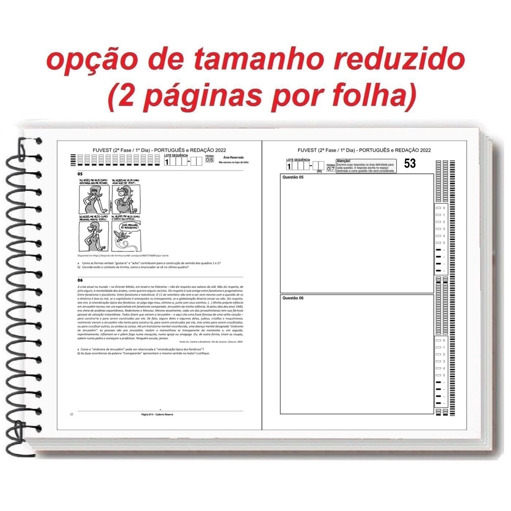 FUVEST - 2ª FASE 2026/2027 - Caderno de Provas + Folhas de Redação ...