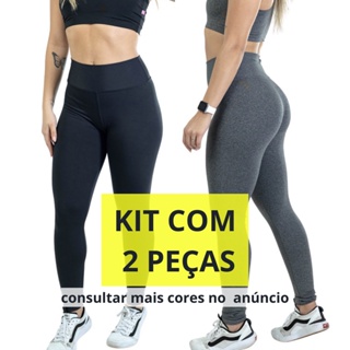 Kit Calça Legging Academia Trabalho Suplex Lisa Premium