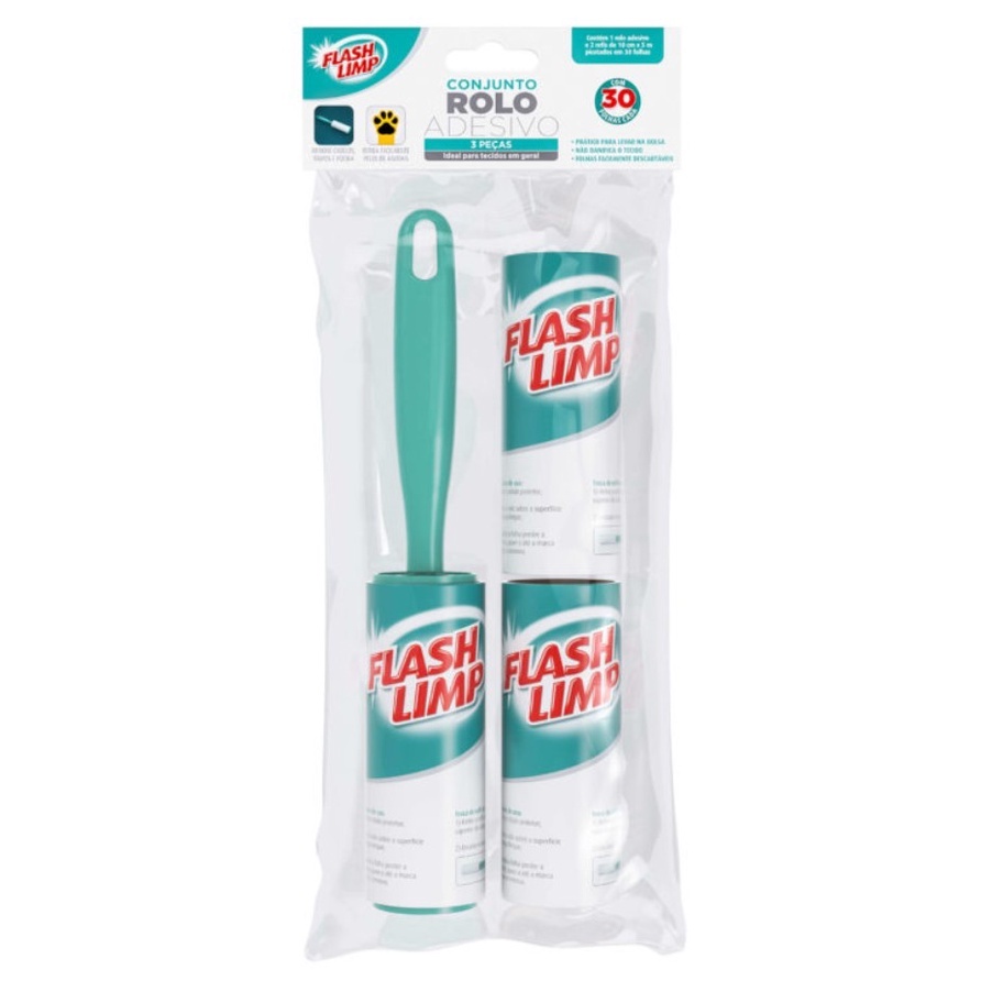 Tira Pelo Roupa Rolo Adesivo Rolinho C/ 2 Refil Flash Limp | Shopee Brasil