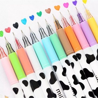 combo com 12 canetas gel coloridas ponta fina