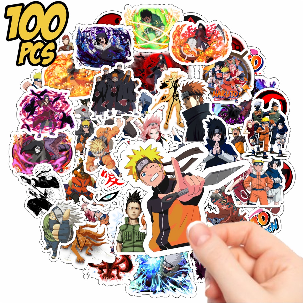 100 pçs dos desenhos animados anime naruto adesivos decalque diy skate  portátil bagagem guitarra adesivo à