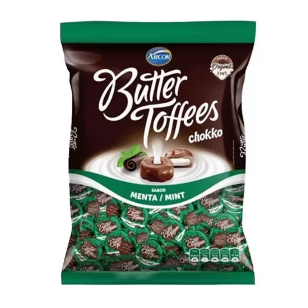 Bala Butter Toffees Chokko Menta 500g - Arcor | Shopee Brasil