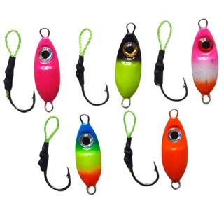 Kit 5 Isca artificial jumping jig para pesca - micro slow jigging para pescaria ultra light 6g, 10, 14g