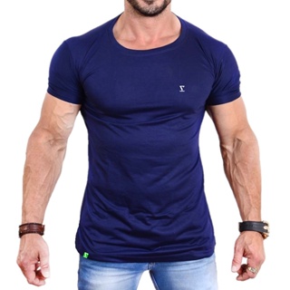 Camiseta Masculina Basica Lisa Long Line Preta mais 10 Cores Diferentes Camisa Corte Justo Para Academia