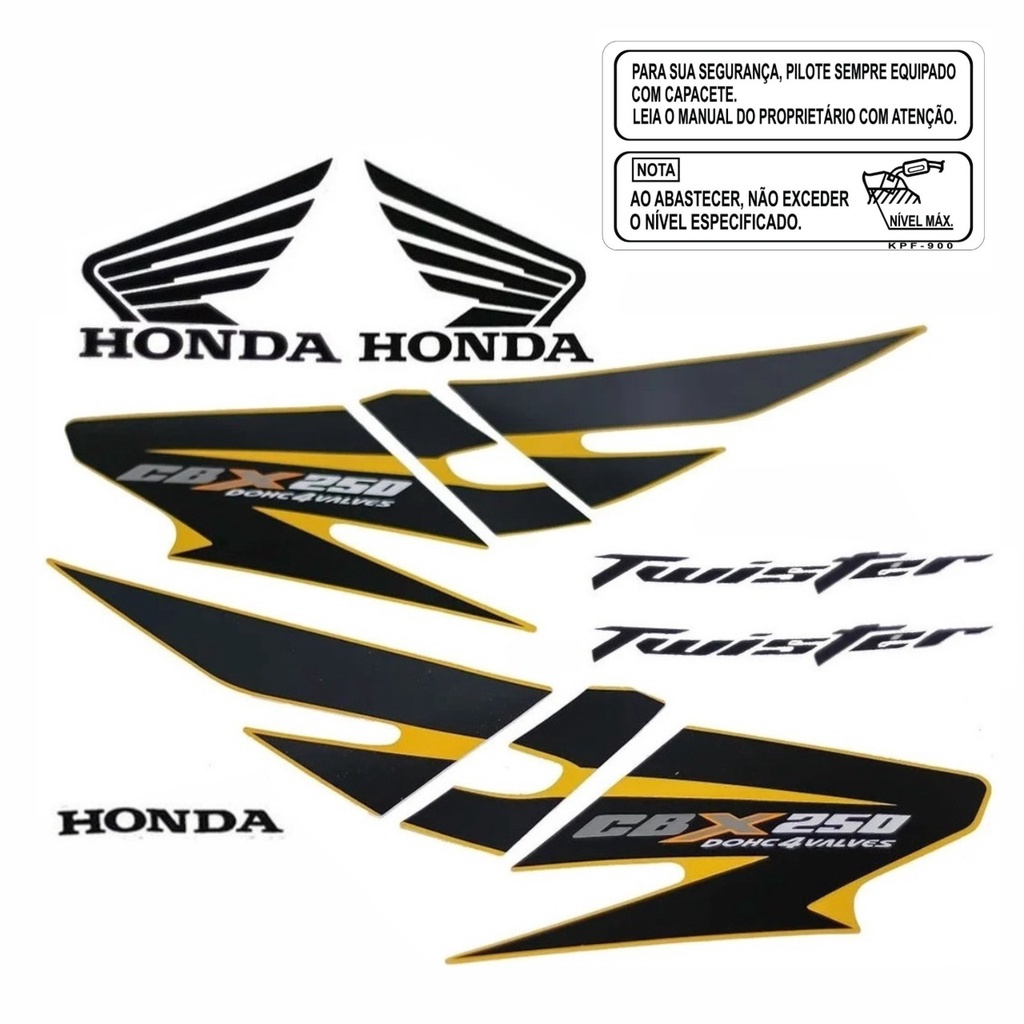 Adesivos Faixa Tanque Moto Honda Twister Cbx 250 2008 Prata