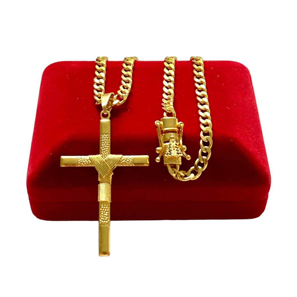 CORRENTE GRUMET 4MM - CRUZ COM DETALHES I - BANHO DE OURO 18K - UNISSEX ...