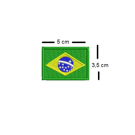 Patch Bordado Bandeira Brasil Mini Aplicação: manga, bolso, mochila viagem, mala etc 5cm