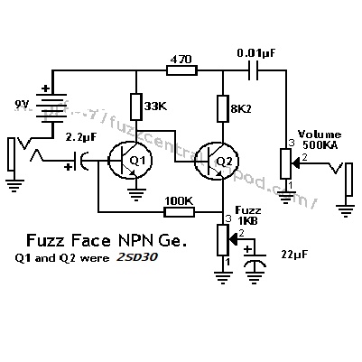 Fuzz Face - Duas peças deTransistor Germânio NPN com HFE