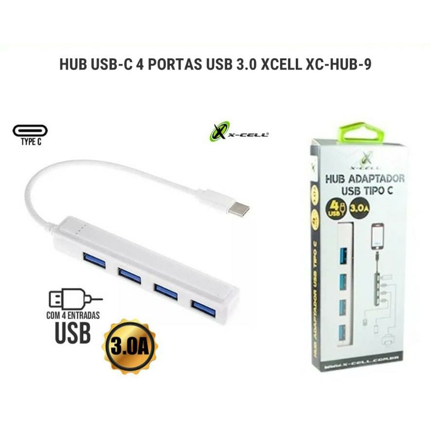 Hub Usb 3.0 4 Portas Alta Velocidade XC-HUB-9 X-CELL | Shopee Brasil