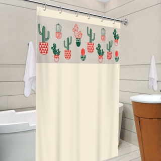 Cortina Box com Visor Cactos Para Banheiro Anti Mofo Resistente Alta Qualidade 100% PVC Várias Cores - Envio Imediato