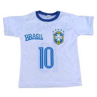 Camiseta Brasil Infantil Menino Menina Blusa Amarela Criança