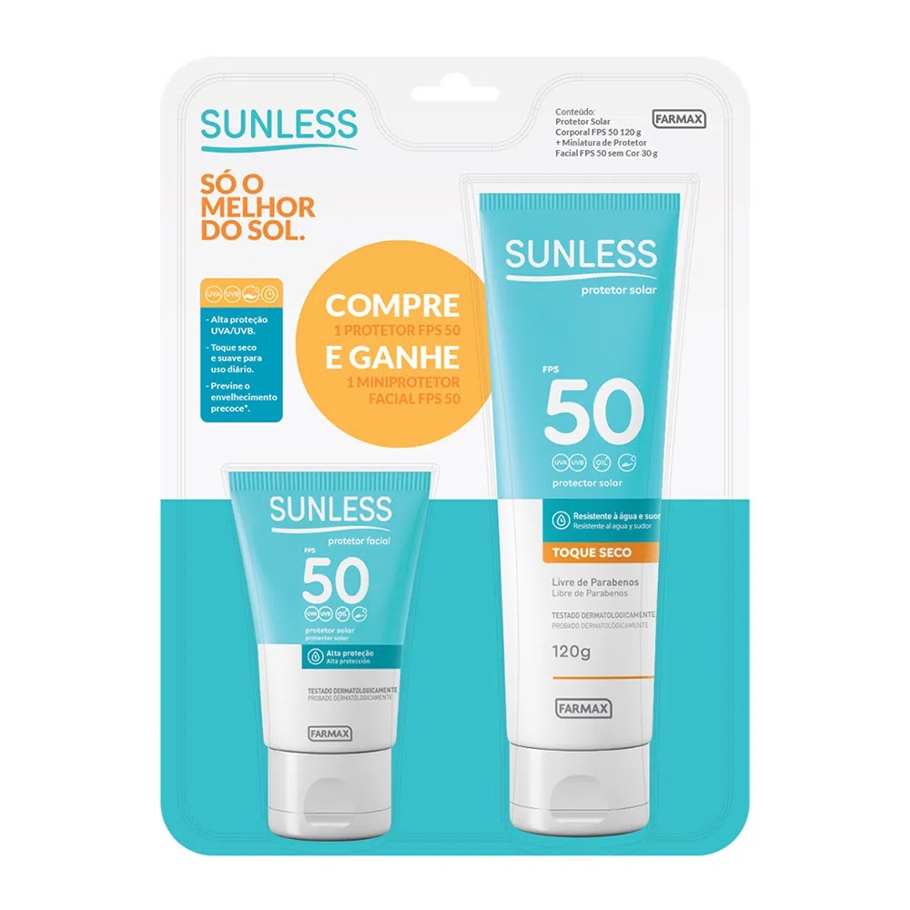 Kit Sunless Protetor Solar Corpo 120g + Facial 30g | Shopee Brasil